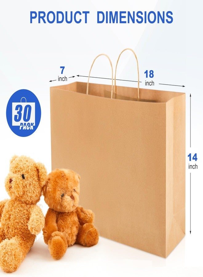 Maitys 30 Pcs 18x14x7 Inch Extra Large Paper Gift Bags with Handles Bulk Kraft Bags for Business, Merchandise, Gifts, Shopping, Retail Stores, Birthday Party Brown Color for Multiple Uses - Image 2